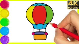 How to draw an hot 🔥 air Balloon // Easy way step by step air Balloon🎈 drawing for beginners By Arya