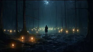 A hozier playlist in the woods at night
