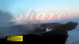 Широкино: Девушка сил АТО бьет из РПГ  - Shirokino- Ukrainian girl fighter fires from an RPG