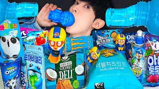 ASMR ICE CREAM BLUE PORORO JELLY RECIPE PARTY 직접만든 블루 뽀로로 편의점 꿀젤리 먹방 DESSERTS MUKBANG EATING SOUNDS