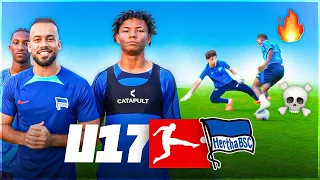 WIE GUT IST EIN U 17 BUNDESLIGA SPIELER WIRKLICH?!🤔 Fußball Challenge GEGEN HERTHA TALENTE🔥