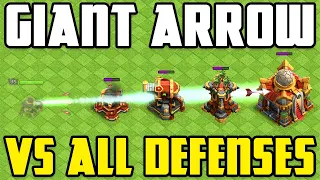 New Queen Ability Giant Arrow vs All Defenses in Clash of Clans