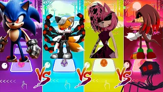 Dark Sonic Exe vs Tails Nine Exe vs Amy Exe vs Knuckles Exe Tiles Hop EDM Rush!