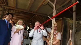 Prince Charles and Camilla get traditional Sarawak welcome