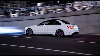 Mercedes C63S AMG | Static on 20" FS-Line Schmidt Revolution rims | H&R | Nightrun