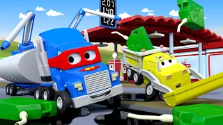 Carl le Super Truck -  Le Camion Citerne - La Ville des Voitures 🚓 🚒 Dessin animé pour enfants