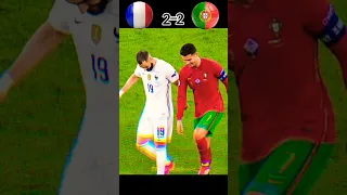 The day Ronaldo showed Benzema & Mbappe Who is boss 😈😱| Portugal vs France| #shorts #footballshorts