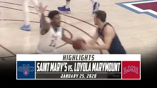 Saint Mary's vs. Loyola Marymount Basketball Highlights (2019-20) | Stadium