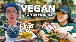 WE Only Ate VEGAN Food For 24 HOURS!! (Nasampal Si Niana!) | Ranz and Niana