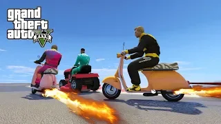 GTA V -  HILARISCHE GRASMAAIER EN SCOOTER TIJD!