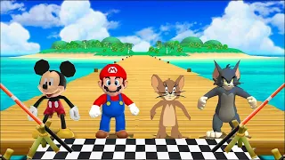 Mario Party 9 MiniGames Mickey Mouse Vs Mario Vs Tom Vs Jerry (Master Difficulty)
