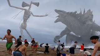 Godzilla vs. Siren Head in real life