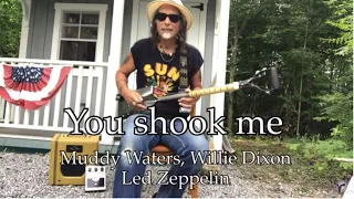 You shook me Led Zeppelin on the 3 string Shovel Guitar