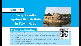 10th std | Social science | History | Unit 6 - Early revolts against british rule in tamilnadu