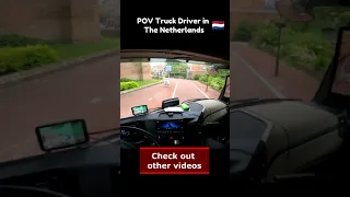 2020 Mercedes Actros MP5 Short POV Truck Driving Through Narrow Dutch Village. Truck With Cameras.