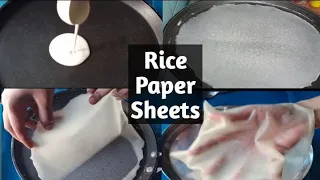 Rice paper sheets, how to make rice paper sheets in easy way, homemade spring roll wrapper