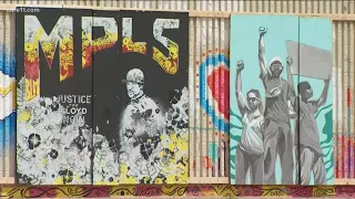 Woman helps preserve George Floyd plywood art murals