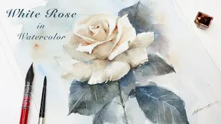 How to Paint a White Rose in Watercolor Tutorial