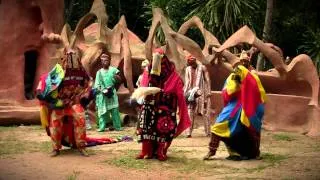 Egungun Dancing with Bata Drums - African Bata Lebee Cultural Troupe - Osun Grove