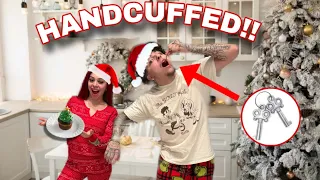 BAKING CHRISTMAS CUPCAKES WHILE HANDCUFFED!! Vlogmas Day 11