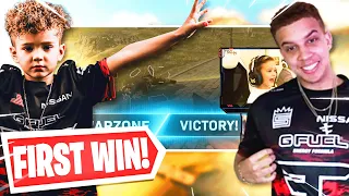 6 Year Old Reacts to his *FIRST* win on Warzone w/FaZeSwagg