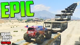 ESCALERA SUPER LARGA Y FINA!! - Gameplay GTA 5 Online Funny Moments (Carrera GTA V PS4)