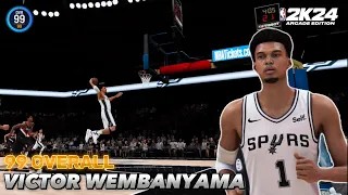 99 Overall VICTOR WEMBANYAMA in NBA2K24 ARCADE EDITION | ABE Gaming