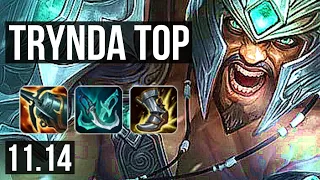 TRYNDAMERE vs MALPHITE (TOP) | 7 solo kills, Rank 7 Trynda, 800+ games | NA Grandmaster | v11.14