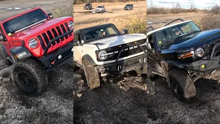 Toyota FJ Cruiser vs  Jeep Gladiator vs First Edition Ford Bronco! The Battle at Lemont Hill