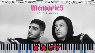 Xcho & MACAN - Memories (кавер на пианино + ноты) EASY