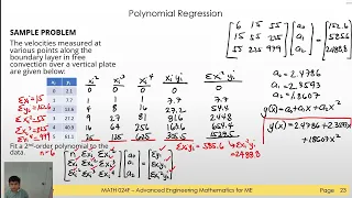MATH 024F - Polynomial Regression, Multiple Regression, and Nonlinear Regression