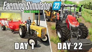 I spent 22 days on a Flat Map with $0🚜Farming Simulator 2022 timelapse