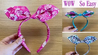 Sewing Hacks | Bunny Ear Hair Band  | Fabric Covered Alice Knotted Bow Headband | Any Size Method