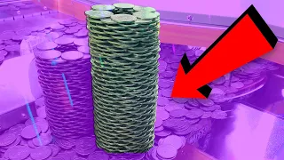 How I Built a GIANT Tower of Coins & Knocked Them Over for a HUGE Jackpot! | Angry Birds Coin Pusher