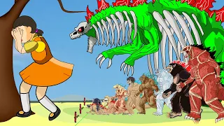 If 9 Godzilla Titan Shifters Fusion Playing Squid Game | Evolution of Godzilla