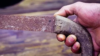 100 Years Old Rusty Iranian Hand Saw Restoration