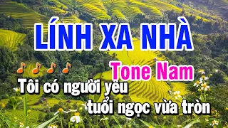 Karaoke Lính Xa Nhà | Nhạc Sống Tone Nam | Huỳnh Lê