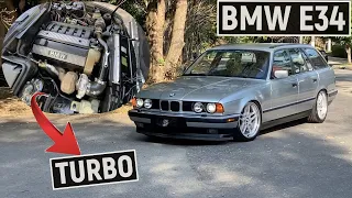 BMW 525i TOURING (E34) COM TURBO E 300 CV | Garagem Drops #102