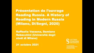 Présentation de l’ouvrage Reading Russia. A History of Reading in Modern Russia