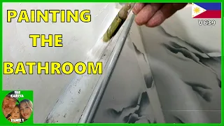 FOREIGNER BUILDING A CHEAP HOUSE IN THE PHILIPPINES - PAINTING THE BATHROOM - THE GARCIA FAMILY