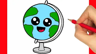 How To Draw A Globe - HOW TO DRAW EARTH EASY