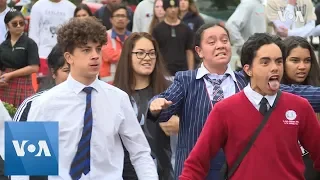 Students perform traditional Haka to mourn New Zealand mosque shooting victims.
