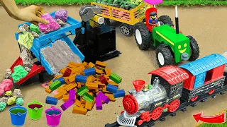 Diy tractor mini Bulldozer to making concrete road | Construction Vehicles, Road Roller #158