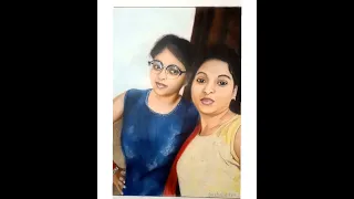 Student work || Portrait of Two Girls || Soft Pastels And Pencil Colour Work || Abdsrtm arts