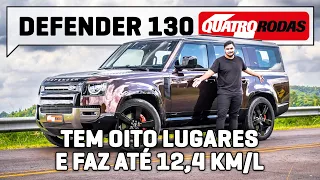 Land Rover Defender 130 leva até OITO pessoas com MUITO luxo e encara LAMA como poucos