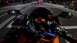 HONDA CBR600RR | Akrapovic | Pure Sound | Night Ride【4K】