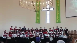 Пение на утреннем праздничном служении 16 04 2017 года  Пасха  Хор
