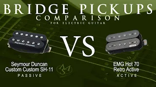 Seymour Duncan CUSTOM CUSTOM SH-11 vs EMG HOT 70 RETRO ACTIVE - Bridge Pickup Guitar Tone Comparison