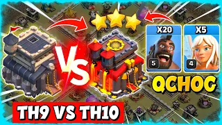 TH9 VS TH10 War Attack Strategy 2023 | Th9 VS Th10 3 Star Attack Strategy Clash of Clans - COC