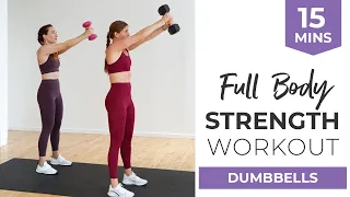 15-Minute Full Body STRENGTH Workout with Dumbbells (9 Full Body Power Moves)